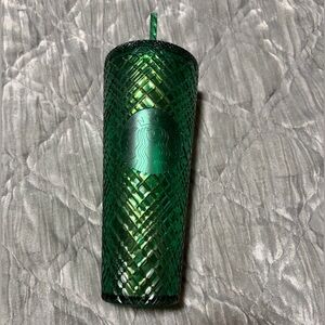 NEW Starbucks Emerald Green Studded Grid Tumbler Cold Cup 24 oz